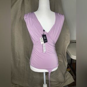 NWT Express, lavender sleeveless bodysuit with wide straps Size Medium